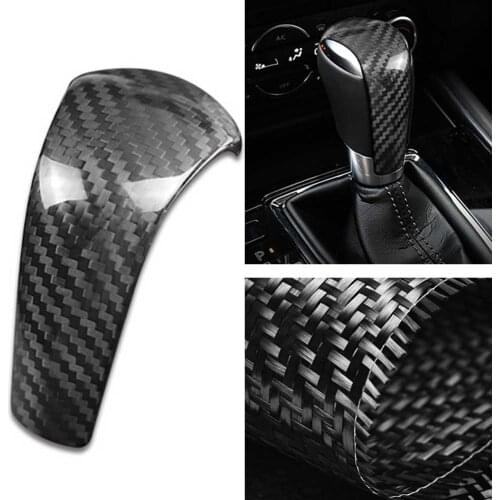 Gear Shift Knob Cover Trim For Mazda 3/6 Atenza Axela 2014-2019 CX-3 CX-4 CX-5 CX-8 Carbon Fiber Car Styling Accessories Sticker