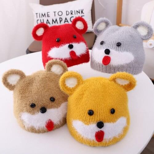 Baby Cap Cute Animal Shape Knitted Hats Baby Boy Girl Warm Hat Newborn Cap Autumn Winter 2021 New 1-15Months