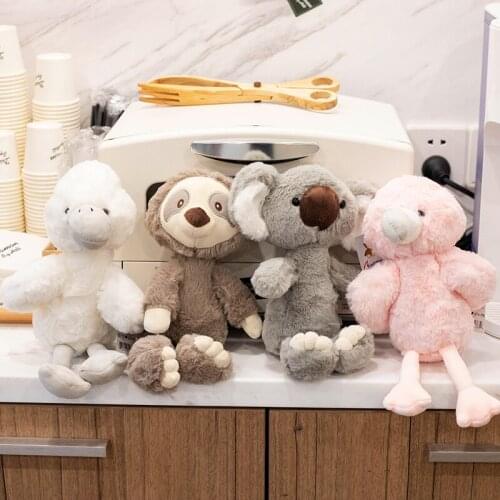 26cm Simulation Animal Cute Sloth Koala Flamingo Plush Toy Soft Cartoon White Bird Stuffed Doll Baby Pillow Kids Appease Gift