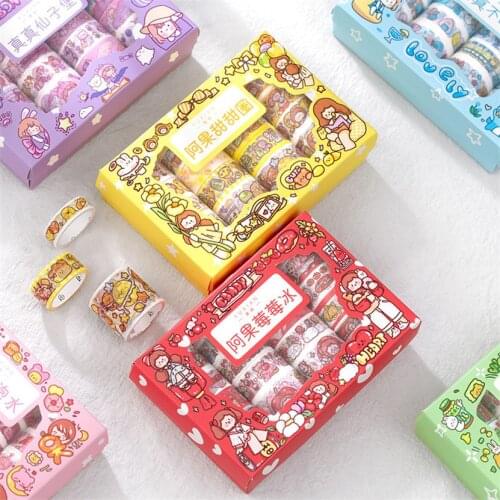 Washi Tapes Masking Tape Set Kawaii Varied Sticker School Supplies Korean Stationery Celosia Collage Material Packing Decoration