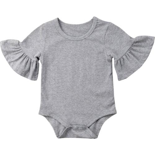 Toddler Infant Baby Girl Flare Sleeve Romper Jumpsuit Outfit Summer Clothes