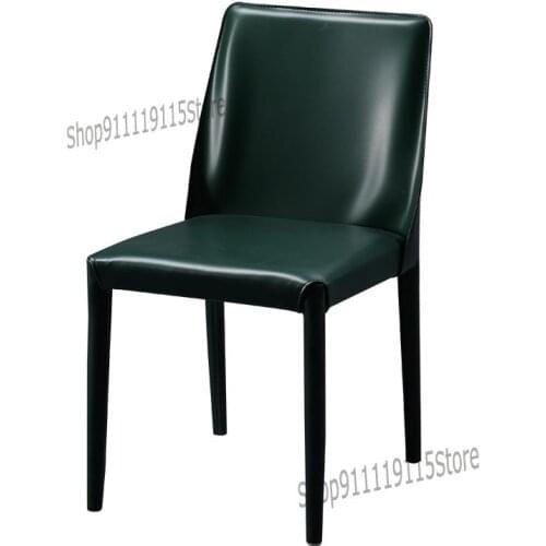 Saddle Leather Chair Household Luxury Saddle Chair Desk Hotel Restaurant Designer Nordic Dining Chair Back Leather Stool
