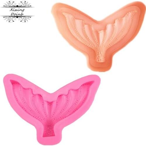 Beautiful mermaid fishtail silicone soft candy mold cake decoration tool Candy Chocolate Mold fish tail decoration tool