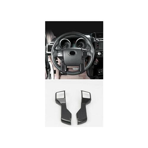 Carbon Fiber Look Steering Wheel Button Cover 2pcs For Toyota Prado Fj150 10-17