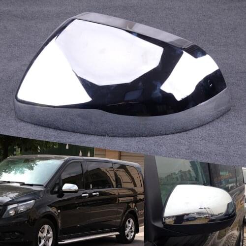 Left Front Rearview Mirror Cover Trim ABS Chrome Fit for Mercedes-Benz Vito W447 2014 2015 2016 2017 2018