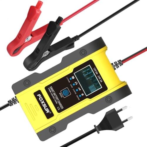FOXSUR 6A lithium battery 12V24V lead-acid battery lithium iron phosphate charger car and motorcycle battery charger