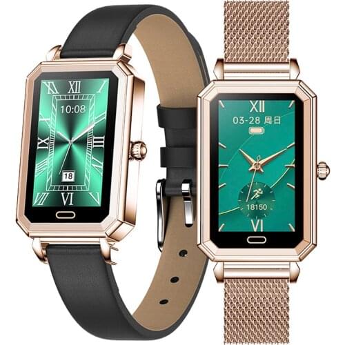 Fashionable Retro HT2 Smart Watch Information Reminds Heart Rate Monitoring Pedometer Waterproof Green Digital Wristwatch
