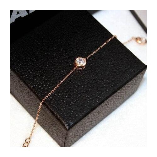 YUN RUO Fashion Rose Gold Color Cubic Zircon Inlay Bracelet Charms Titanium Steel Jewelry Woman Gift Never Fade Drop Shipping