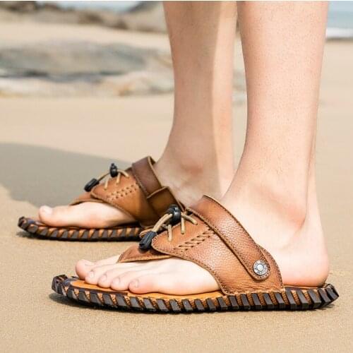 Breathable Work Shoes Sandalias For Man Summer Shoes Men Beach Sandals Breathable Mens Sneakers 2020 New Casual Leather