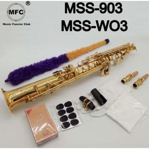 Music Fancier Club Soprano Saxophone MSS-903 MSS-WO3 Gold Lacquer With Case Sax Soprano Mouthpiece Ligature Reeds Neck