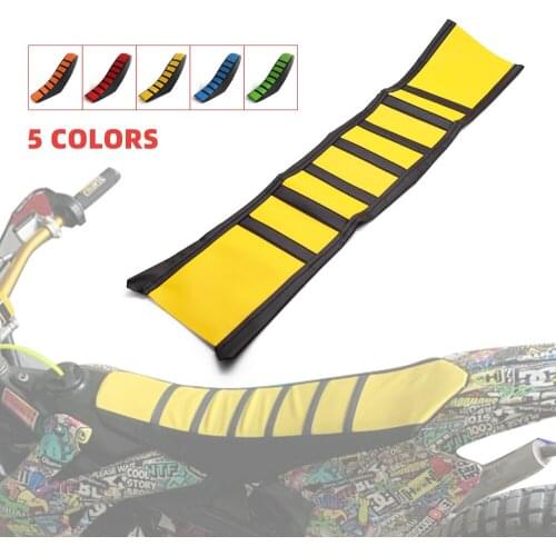 Motorcycle Gripper Soft Seat Cover Striped Rubber Anti-slip Seats Cover 5 Color Dirt Bike Off Road Motocross Cafe Racer Parts