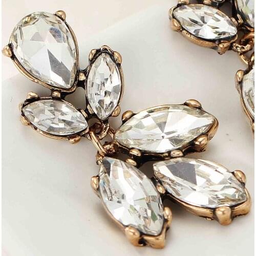 NEW Elegance Women fashion Earrings Handmade Glass sweet metal with gems stud crystal Dangle earrings for women girls E548