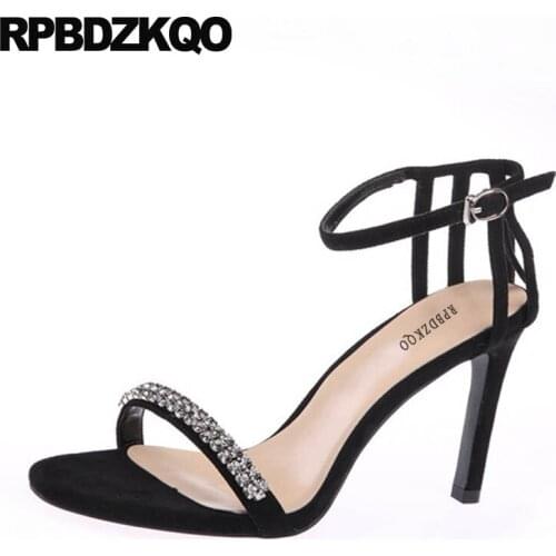 Shoes High Heels Summer Wedding Rhinestone Designer Sandals Women Luxury 2017 Stiletto Open Toe Pumps Diamond Ankle Strap