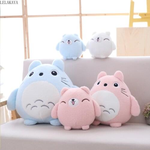 Fortune Bell Lucky Cat cute totoro Plush Toys Soft Stuffed Animals Panda With Bamboo Bag PP Cotton Doll toys for kids children