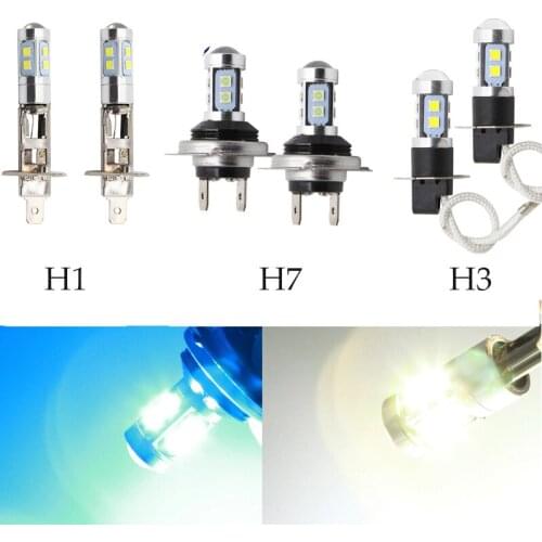 LYMOYO 2pcs H7 LED H1 H3 H27/881 H8 H11 9005 9006 Car Fog Lights 3030 SMD 10 Led DRL Driving Lamp Replace Lights Fog lamps 12V