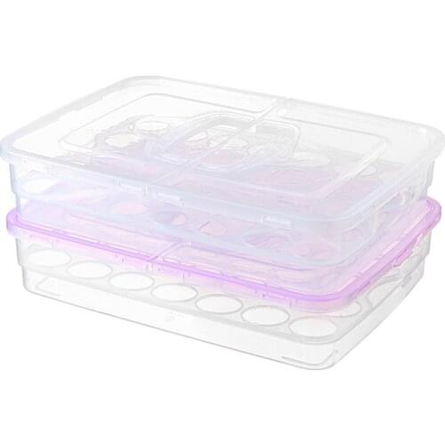 34 Grid Egg Box Shockproof Shockproof Plastic Egg Holder Household Refrigerator Storage Box Egg