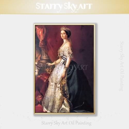 Artist Hand-painted High Quality Queen Isabella Of Castile Figure Painting Handmade European Court Isabella Figure Oil Painting