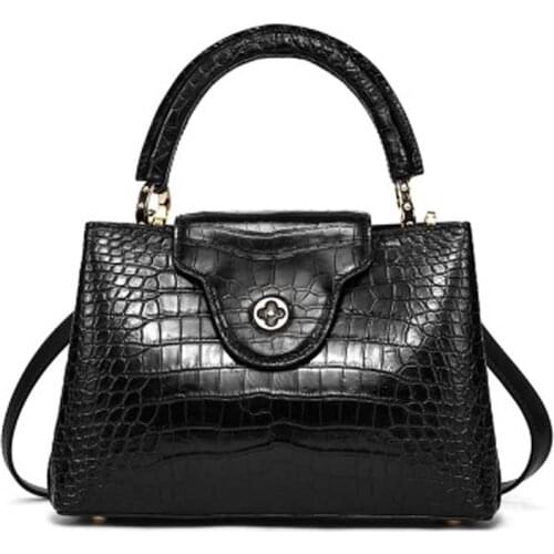 Yuee new fashion Tlarge capacity crocodile leather bag handbag women handbag Single shoulder bag Mother package crocodile bag