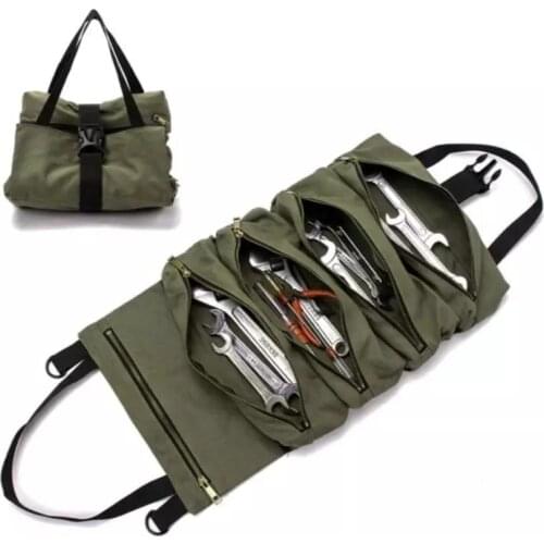 Super Roll Tool Bags Car Super Roll Tool Zipper Bag Multi-Purpose Canvas Roll Up Bag Organizer Bucket Super Roll Tool Bags 1 PCS