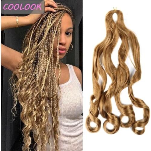 Blonde Loose Wave Crochet Hair Extensions 20 Inch Pre Stretched Braids Hair for Women Ombre Synthetic Natural Wavy Braiding Hair