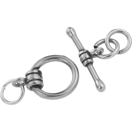 2sets/lot Retro Stainless Steel OT Clasps Toggle Clasps Buckle Connectors for DIY Bracelet Necklace Jewelry Making No Nickel