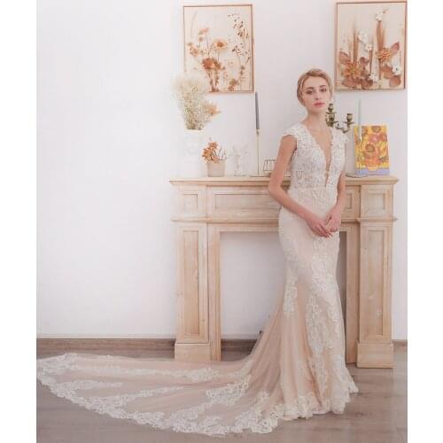 French main wedding dress fishtail tailed Mori temperament 2021 new bride summer trip patted gauze dress