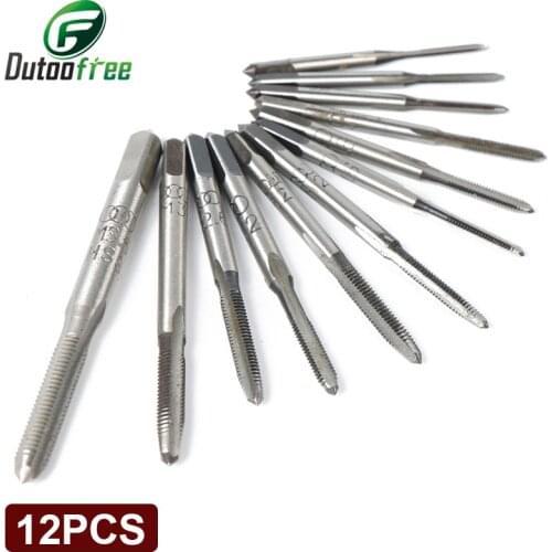12pcs/lot Hand tap thread wire tapping threading Taps attack M1 M1.2 M1.4 M1.6 M1.7 M1.8 M2 M2.2 M2.5 M2.6 M3.0 M3.5 free shipp