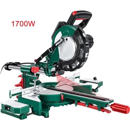 1700W 8 Inch Tie Rod Miter Saw Electric Compound High Precision Sliding Push Miter Saw Woodworking Aluminum Cutting Machine 220V