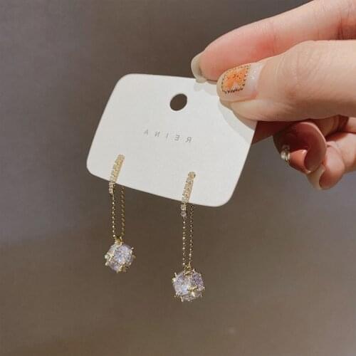 2020 New Fashion Trend Womens Earrings Simple Delicate Zircon Drop Earrings For Women Party Girl Jewelry Gifts Wholesale