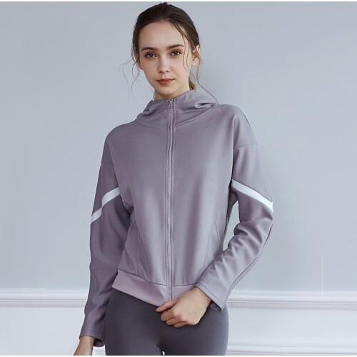 2021 New Spring Sports Running Jackets Women Gym Yoga Hoodies Long Sleeve Sportswear Tops Home Fitness Workout Jogging Outwear