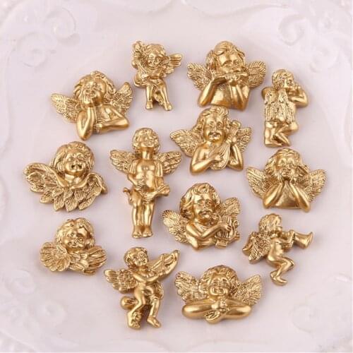 5Pcs Vintage Angel Charms For Brooches Pins Cupid Flatback Hole Beads earring pendant necklace bracelet Jewelry DIY Birthday