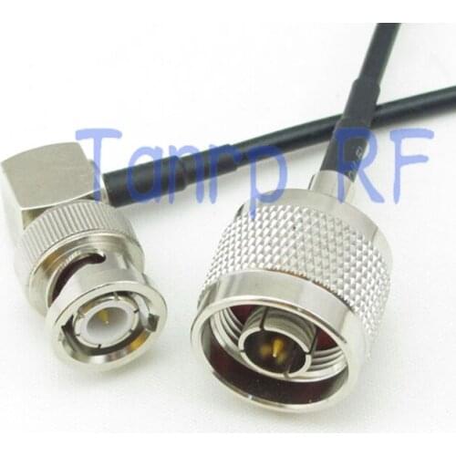 8'' 8in N male plug to BNC male right angle RF connector adapter 20CM Pigtail coaxial jumper cable RG174 extension cord