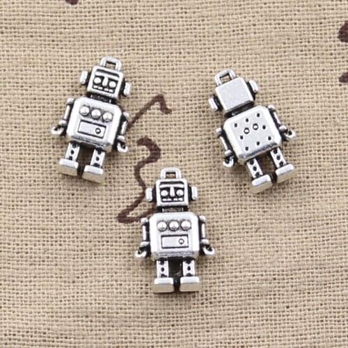 8pcs Charms Mechanic Robot 18x11x4mm Antique Tibetan Pendant Findings Accessories DIY Vintage Choker Handmade Jewelry