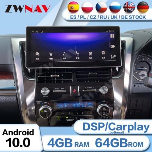 12.3" 128G 2 Din Android Screen Radio Receiver For Toyota Alphard 30 Car Auto Audio Stereo GPS Navigation Video Player Head Unit