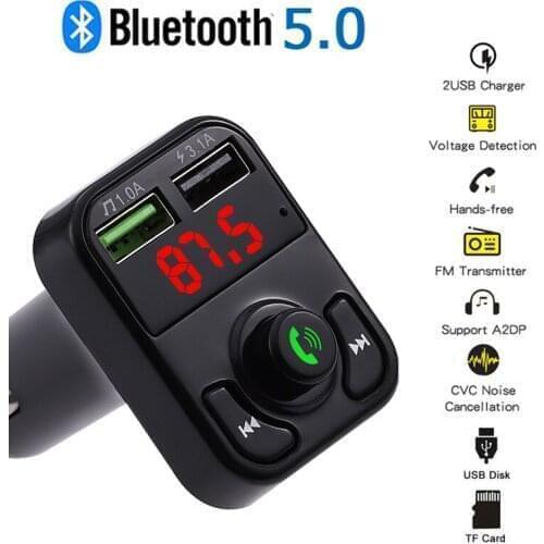 Car FM Transmitter Bluetooth 5.0 Wireless Handsfree Car Audio Receiver Auto MP3 Player Dual USB Fast Charger Car Accessories