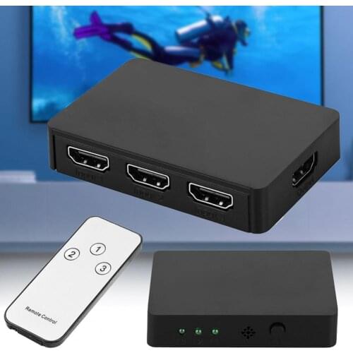 Hdmi-compatible automatic switch 3 port hub case 3in1 outside switcher 1080p hd 1.4 remote control for xbox360 ps3 hdtv-project