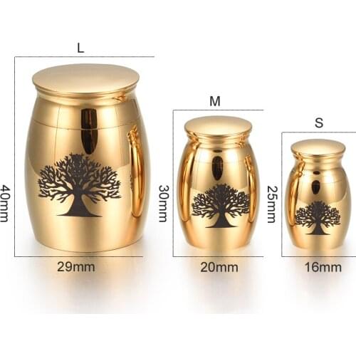IJD0001 Wholesale or Retial 4 Color/3 Size 316L Stainless Steel Funeral Keepsake Jewelry Cremation Locket Ashes Memorial Urns