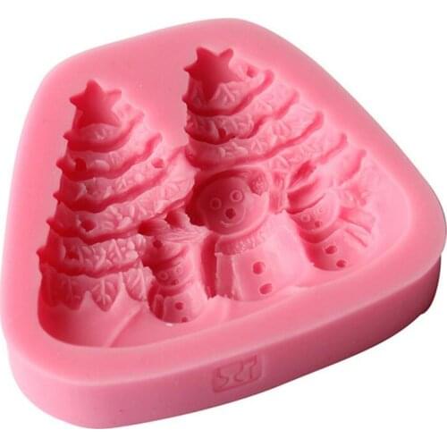 Fondant Cake Decorating Tools Christmas Snowman Mold Fondant Cake Diy Biscuit Chocolate Dessert Decoration Bakeware Baking