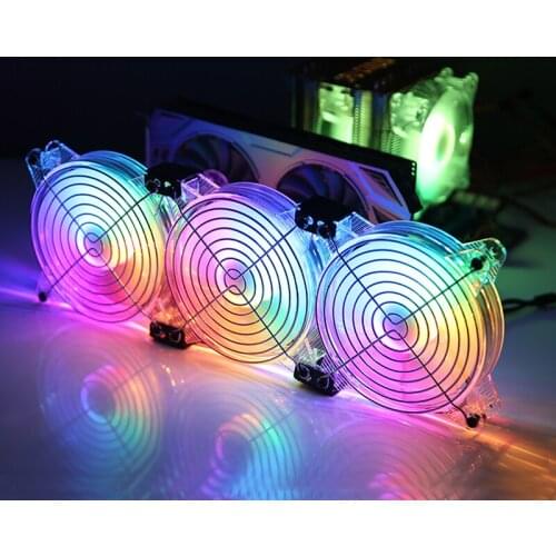 12CM Universal LED RGB 3 Fan Graphics Card Cooler Cooling Desktop Computer External Independent GPU Radiator