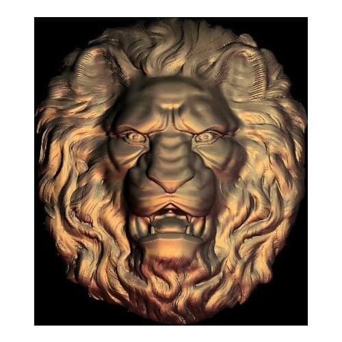 L186, round 3d Lions Relief Sculpture Model CNC router milling engrave STL file
