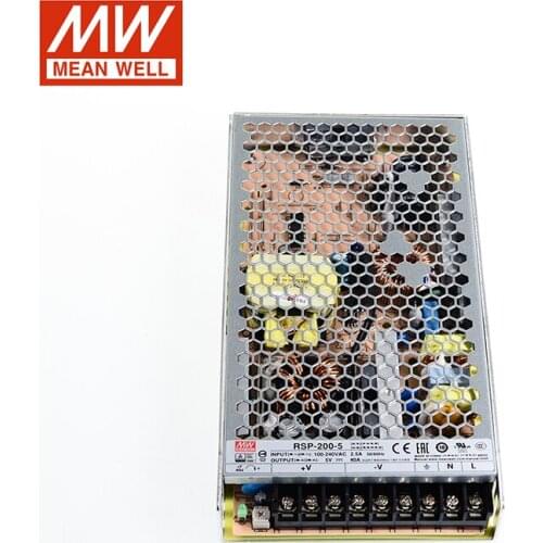 MEAN WELL RSP-200-5 Switching Power Supply 110V/220V AC to 5V DC 40A 200W Meanwell Transformer active PFC replace of SP-200-5