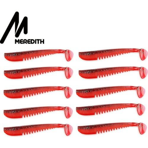 Meredith 3.15in 10pcs Awaruna Fishing Lures Artificial Baits Wobblers Soft Lures Shad Carp Fishing Soft Baits Free shipping