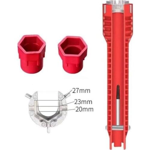 X7AB Multifunction Faucet Wrench Sink Installer Tools Water Pipe Spanner Tackle Tool for Toilet Bathroom Kitchen