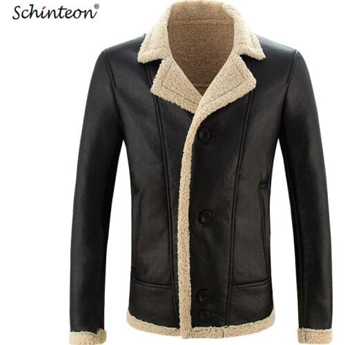 2018 New Arrival Men Leather Jacket Lamb Wool Fur Coat Outwear Garment Winter Warm Thick