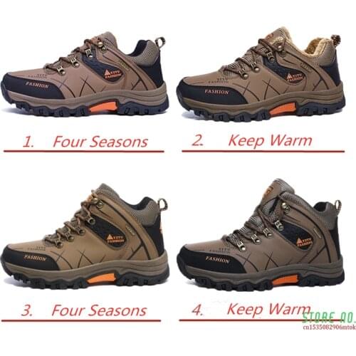 New Big Size 47 Autumn Winter High Top Men Hiking Waterproof Trekking Boots Mountain Climbing Shoes Men Sports Rubber Sole Shoes