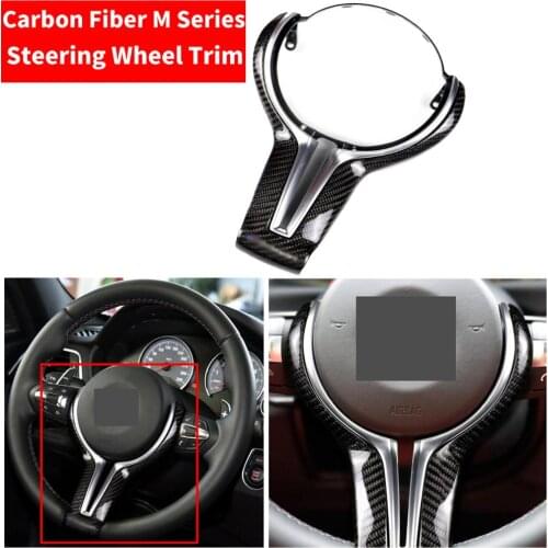 For BMW M2 F87 M3 F80 M4 F82 M6 F06 F12 F13 X5M F85 X6M F86 Carbon Fiber Steering Wheel Trim Cover For decoration car styling