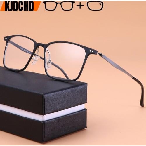 Titanium Alloy Prescription Glasses Men Ultralight Square Myopia Prescription Eyeglasses Metal Optical Frame No screws Eyewear