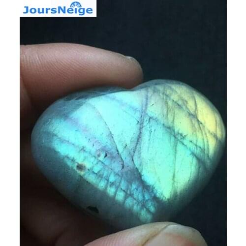 Wholesale Gray Moonlight Elongated Natural Stone Pendants Heart Pendant Necklace Lucky for Women Men Simple Fashion Jewelry