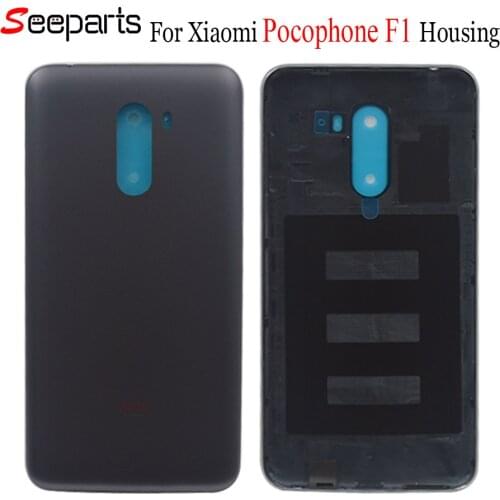 Original New 6.18" Xiaomi Poco F1 Battery Cover Mi Poco F1 Housing MI Pocophone F1 Back Battery Cover Case+Power Side Buttons F1