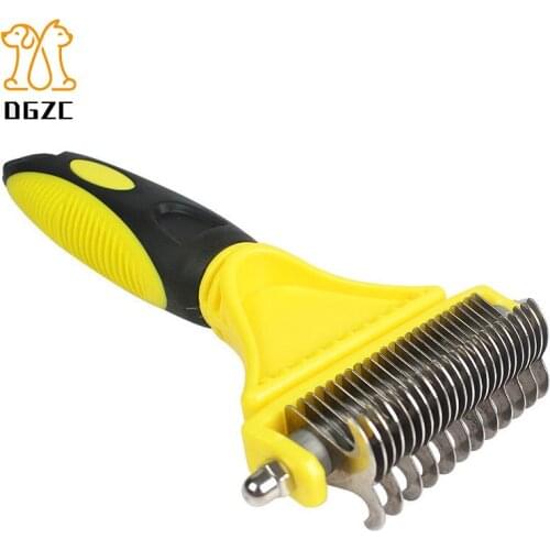 Dog Grooming Comb Dematting Tool for Dogs Undercoat Removal - Professional Pet Rake Brush for Medium and Large Dog Dropship